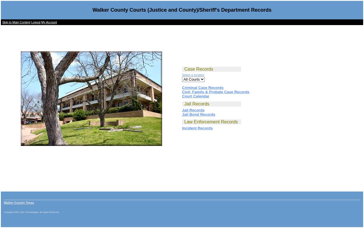 Walker County Odyssey jail release record search
