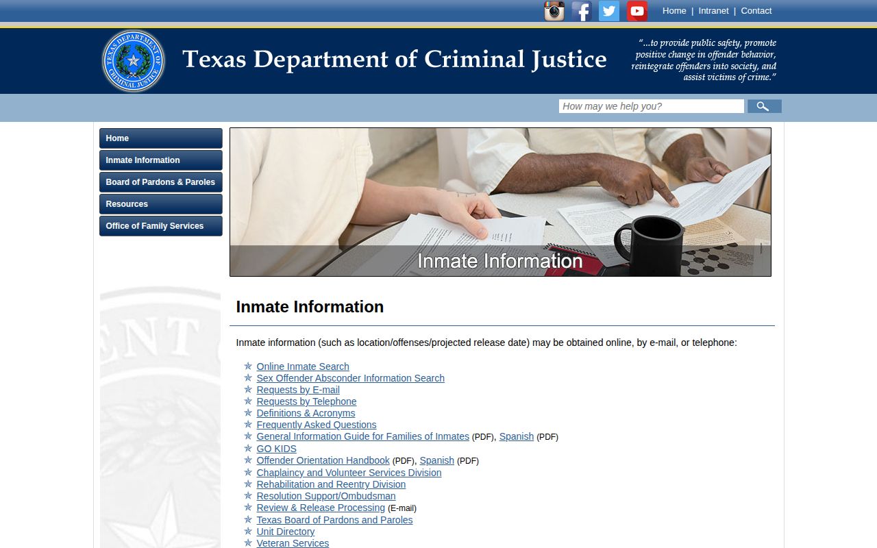 Walker County released inmate TDCJ image source
